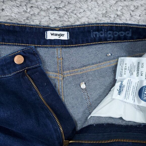 Wrangler Wanderer 622 High Rise Flare Dark Wash Blue Cowgirl Western Size 30x34 - Picture 4 of 11